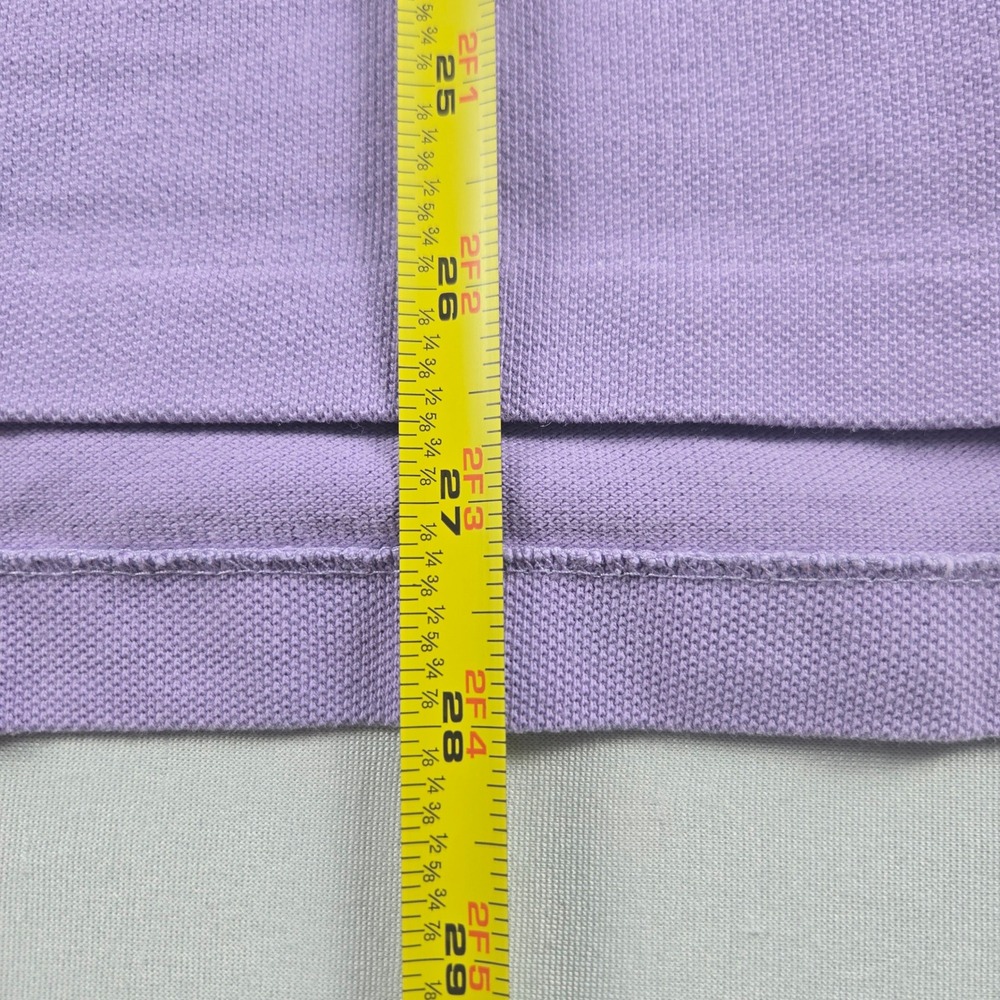 Polo Ralph Lauren Men's Medium Purple Mesh Polo Shirt Green Pony Cotton - Picture 9 of 9